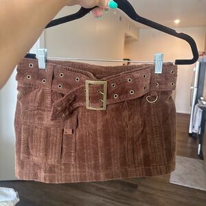 Urban Outfitters Brown Belted Corduroy Skirt